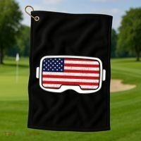 USA Retro Video Game Flag Golf Towel thumb 1