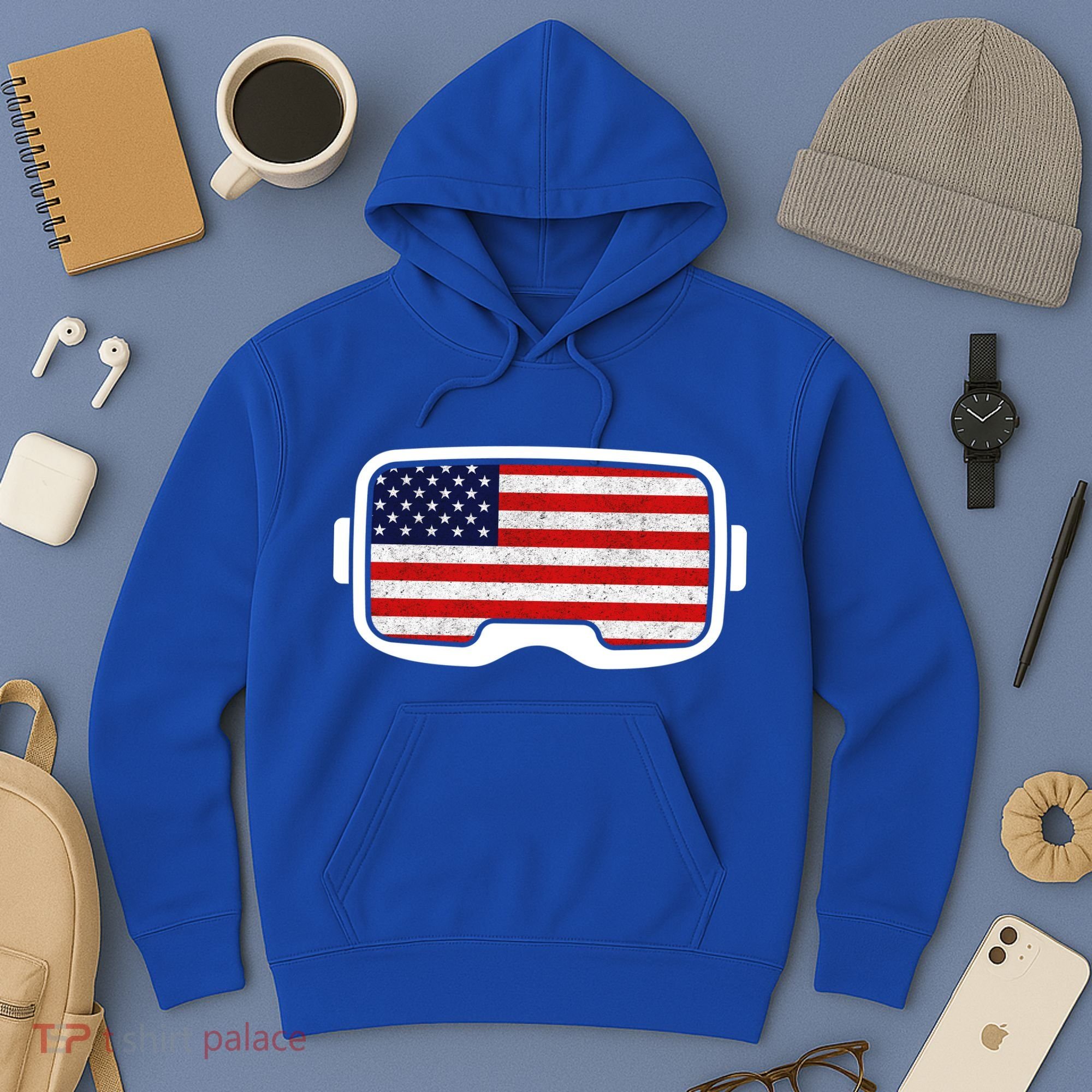 USA Retro Video Game Flag Hoodie