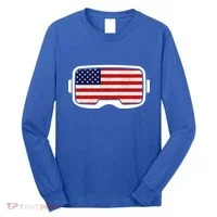 USA Retro Video Game Flag Long Sleeve Shirt thumb 0