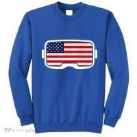 USA Retro Video Game Flag Sweatshirt thumb 0