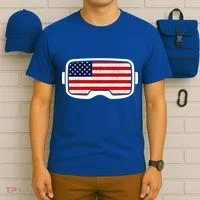 USA Retro Video Game Flag T-Shirt thumb 6