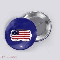 USA Retro Video Game Flag Button thumb 0