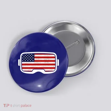 USA Retro Video Game Flag Button