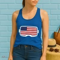 USA Retro Video Game Flag Women's Tank Top thumb 2