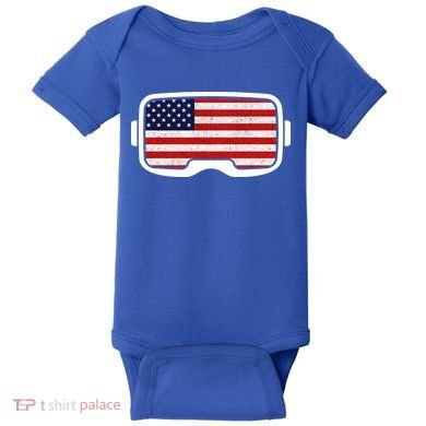 USA Retro Video Game Flag Baby Bodysuit