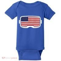 USA Retro Video Game Flag Baby Bodysuit thumb 0