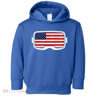 USA Retro Video Game Flag Toddler Hoodie
