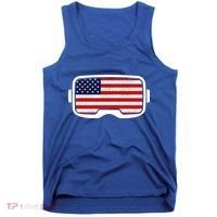USA Retro Video Game Flag Tank Top thumb 0