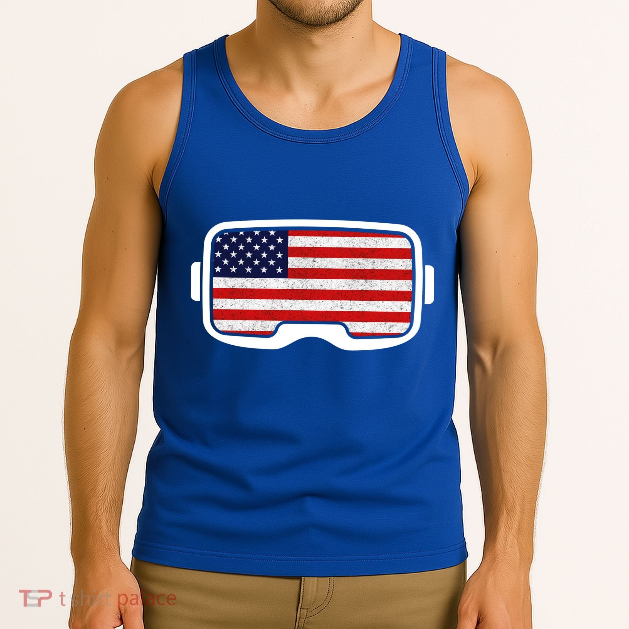 USA Retro Video Game Flag Tank Top