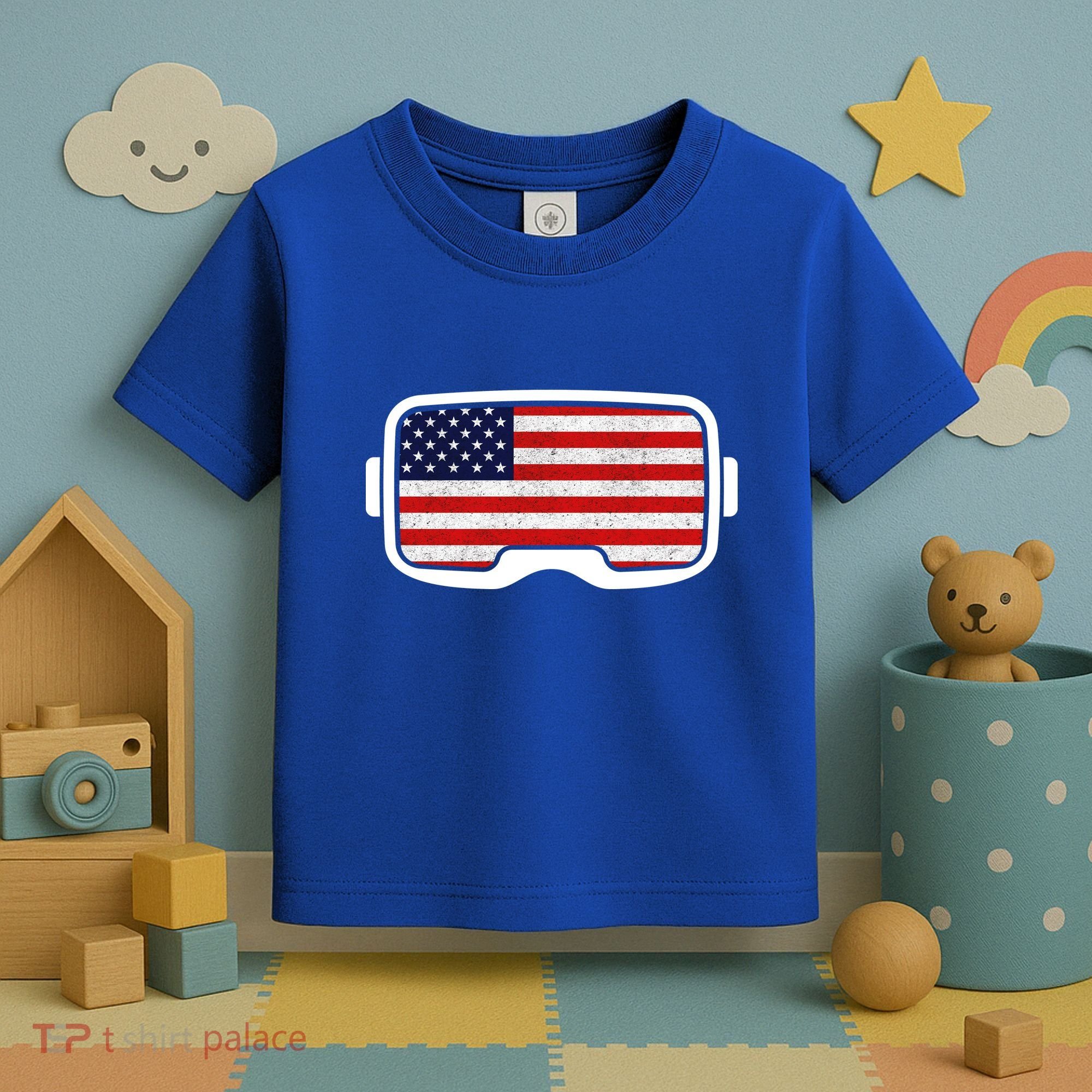 USA Retro Video Game Flag Toddler T-Shirt