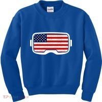 USA Retro Video Game Flag Kids Sweatshirt thumb 0