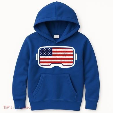 USA Retro Video Game Flag Kids Hoodie