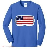 USA Retro Video Game Flag Kids Long Sleeve Shirt thumb 0