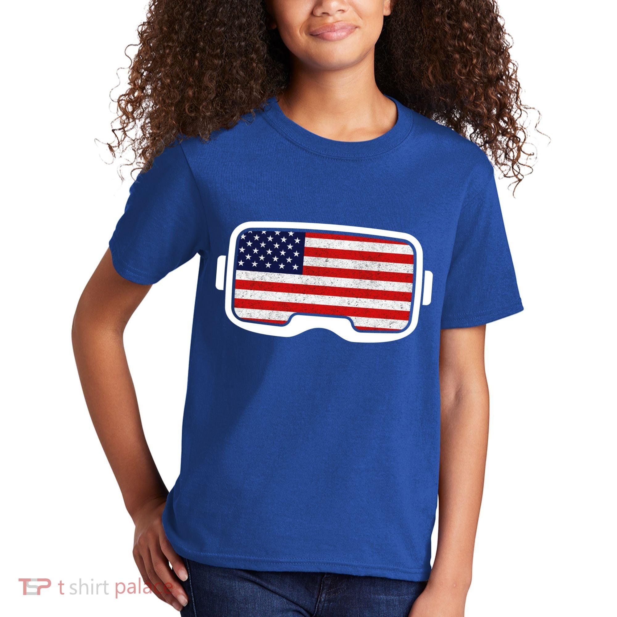 USA Retro Video Game Flag Kids T-Shirt