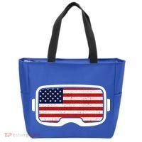 USA Retro Video Game Flag Tote Bag thumb 0