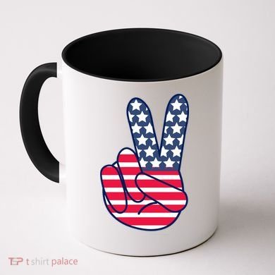 USA Simple Peace Sign Coffee Mug