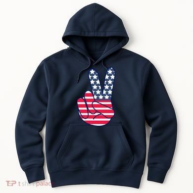 USA Simple Peace Sign Hoodie