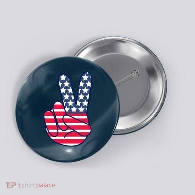 USA Simple Peace Sign Button
