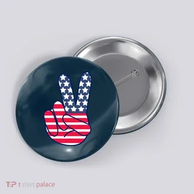 USA Simple Peace Sign Button