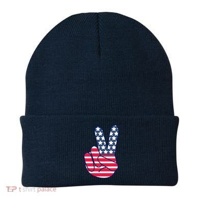 USA Simple Peace Sign Beanie