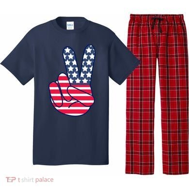 USA Simple Peace Sign Pajama Set