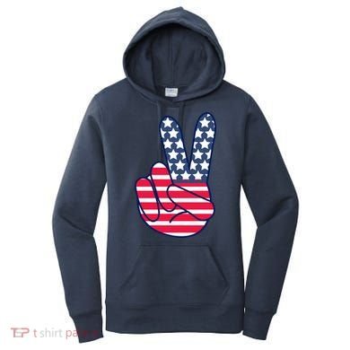 USA Simple Peace Sign Women's Hoodie