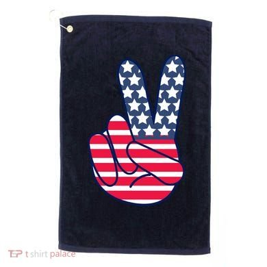 USA Simple Peace Sign Golf Towel