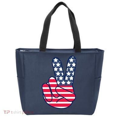 USA Simple Peace Sign Tote Bag