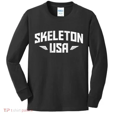 USA Skeleton Team Kids Long Sleeve Shirt