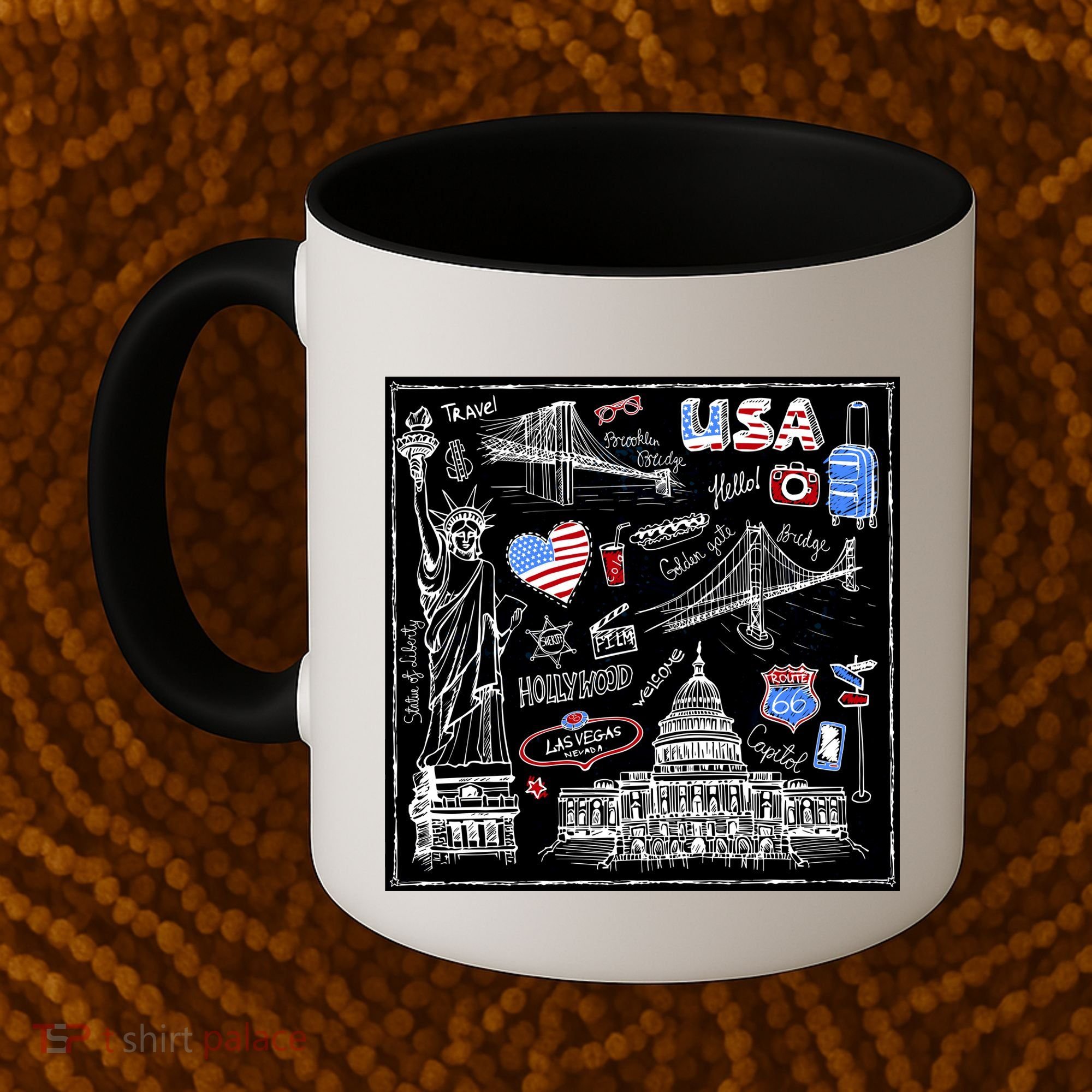 USA Sketch Coffee Mug