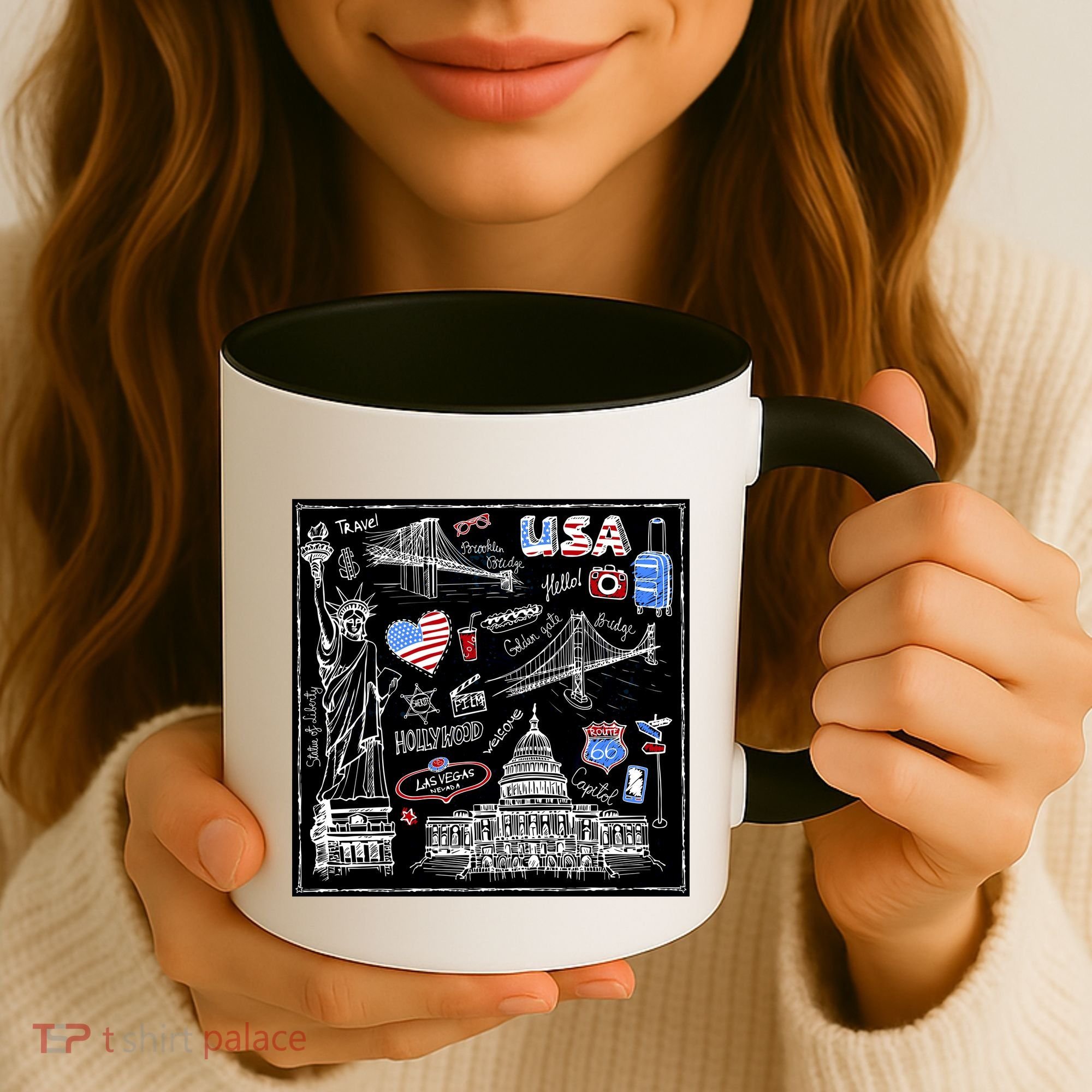USA Sketch Coffee Mug