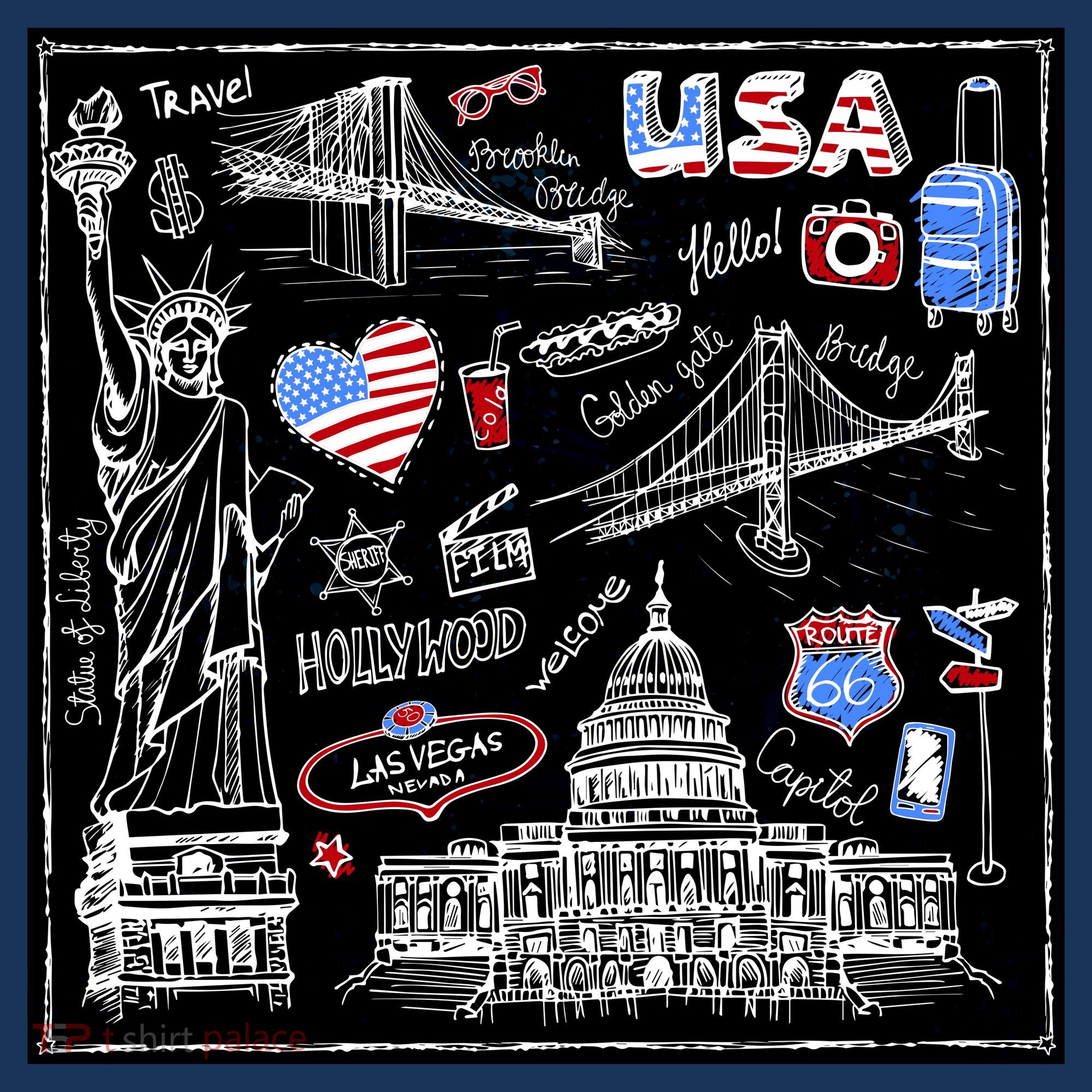 USA Sketch Women's Hoodie