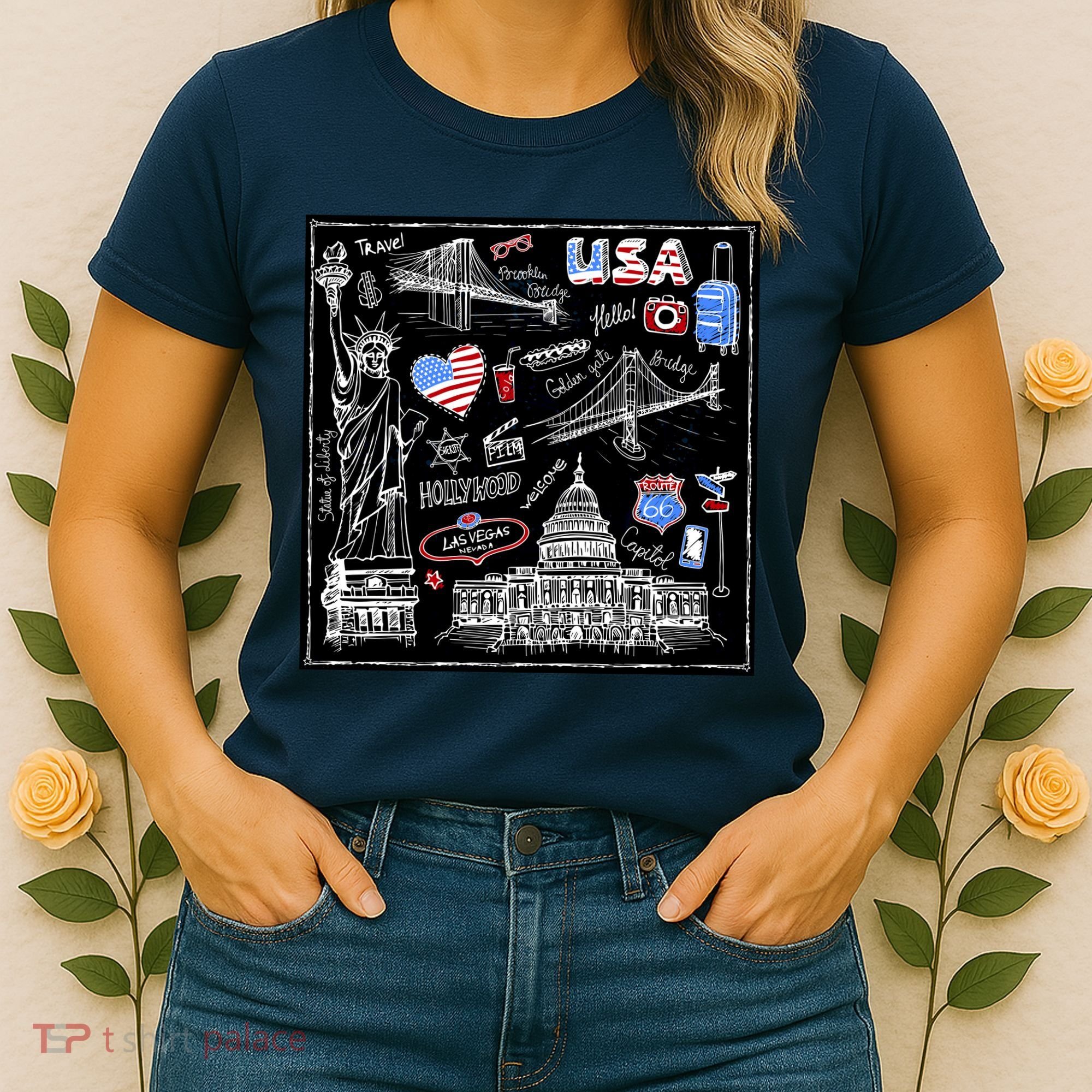 USA Sketch Women's T-Shirt