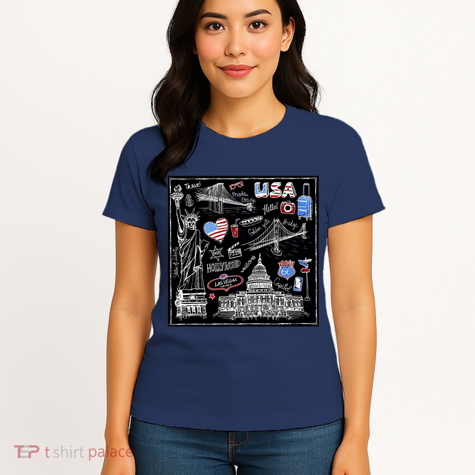 USA Sketch Women's T-Shirt