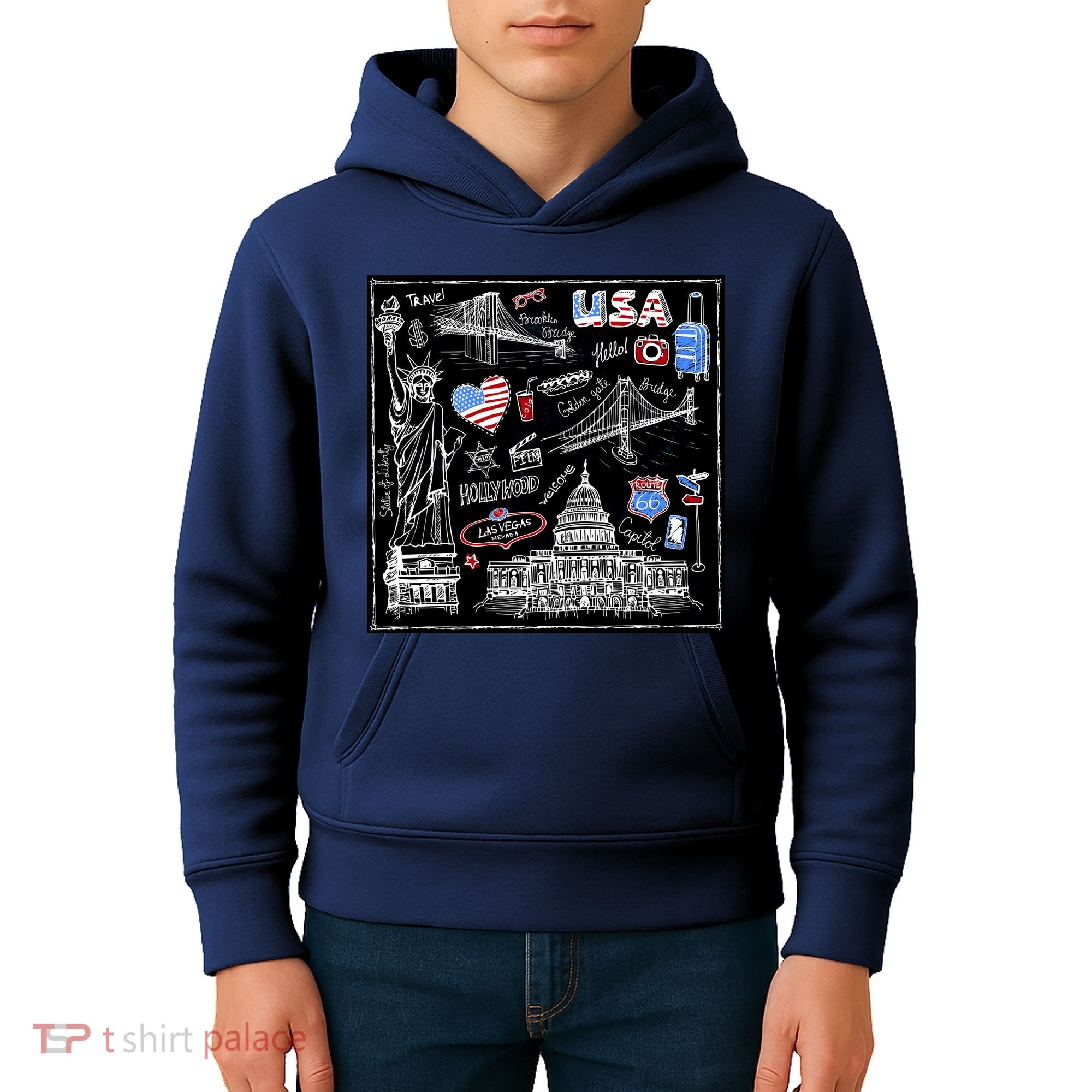 USA Sketch Kids Hoodie