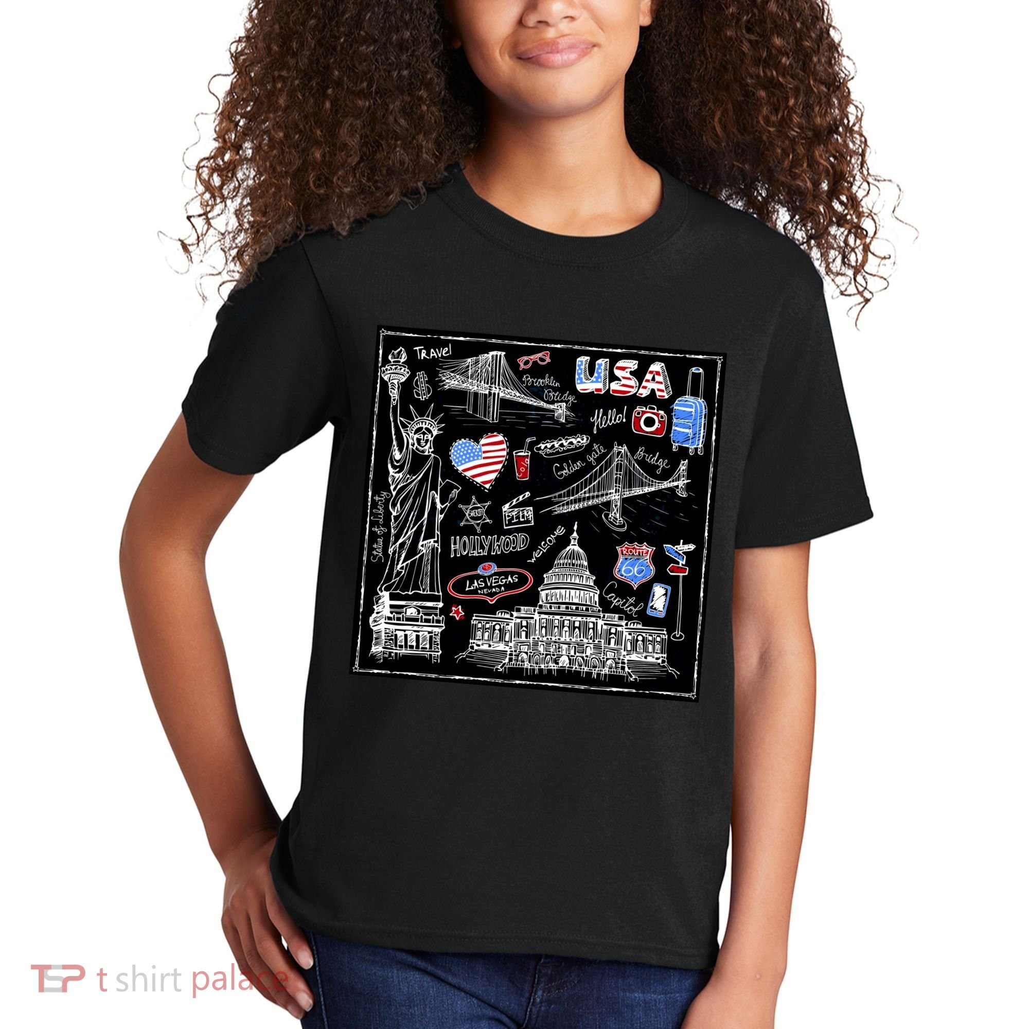 USA Sketch Kids T-Shirt