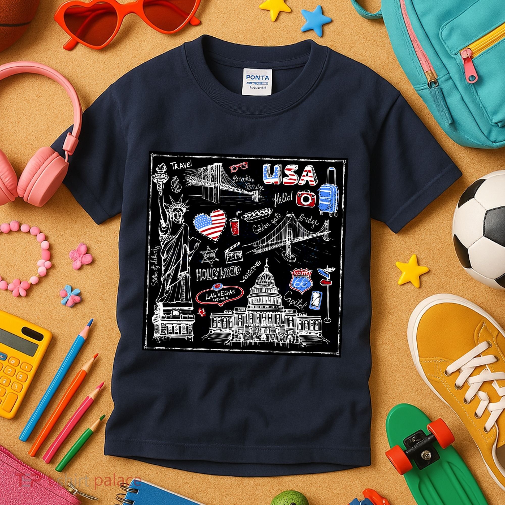 USA Sketch Kids T-Shirt
