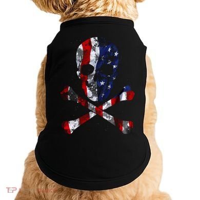 USA Skull Crossbone  Doggie Tank