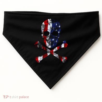 USA Skull Crossbone  USA-Made Doggie Bandana