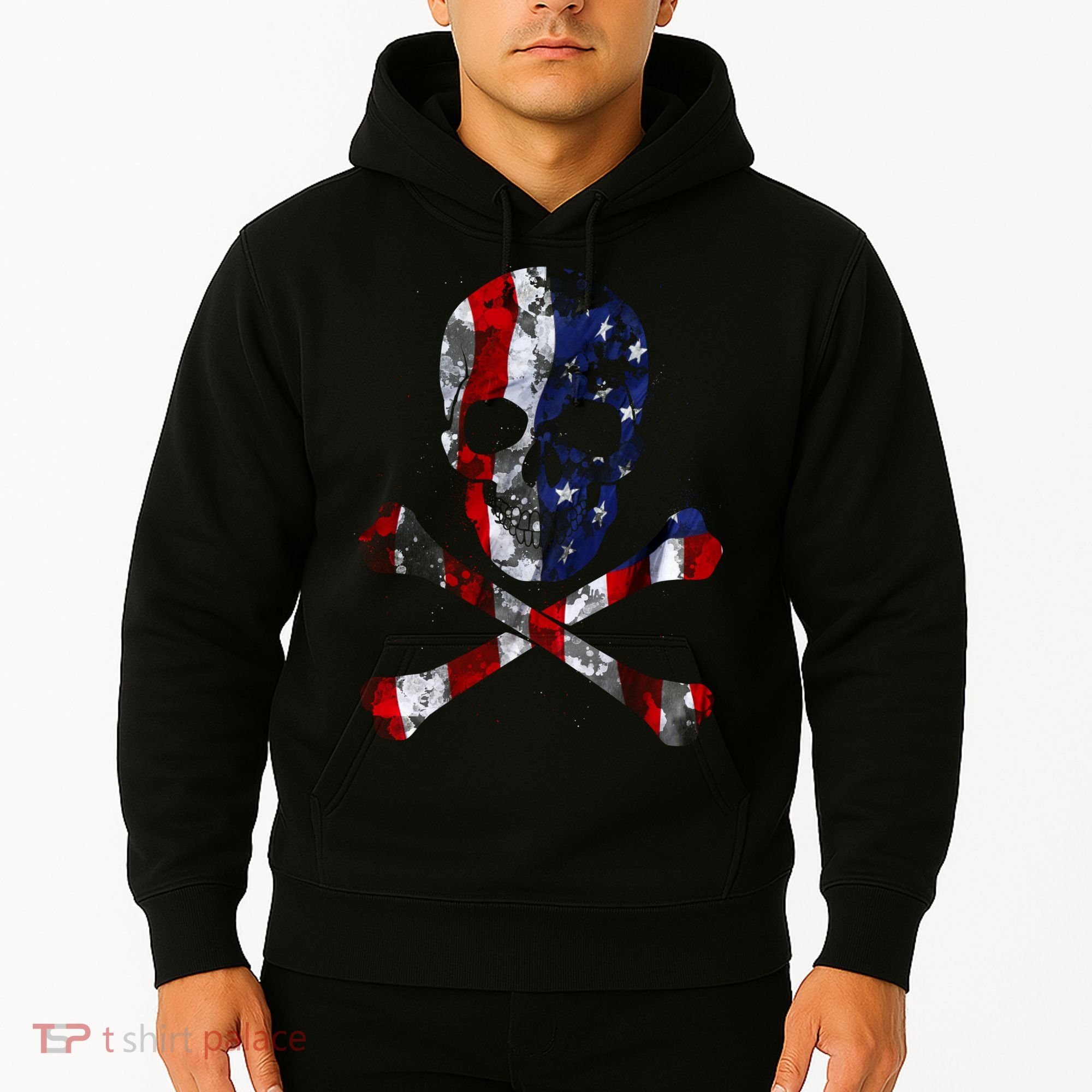 USA Skull Crossbone  Hoodie