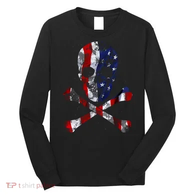 USA Skull Crossbone Long Sleeve Shirt