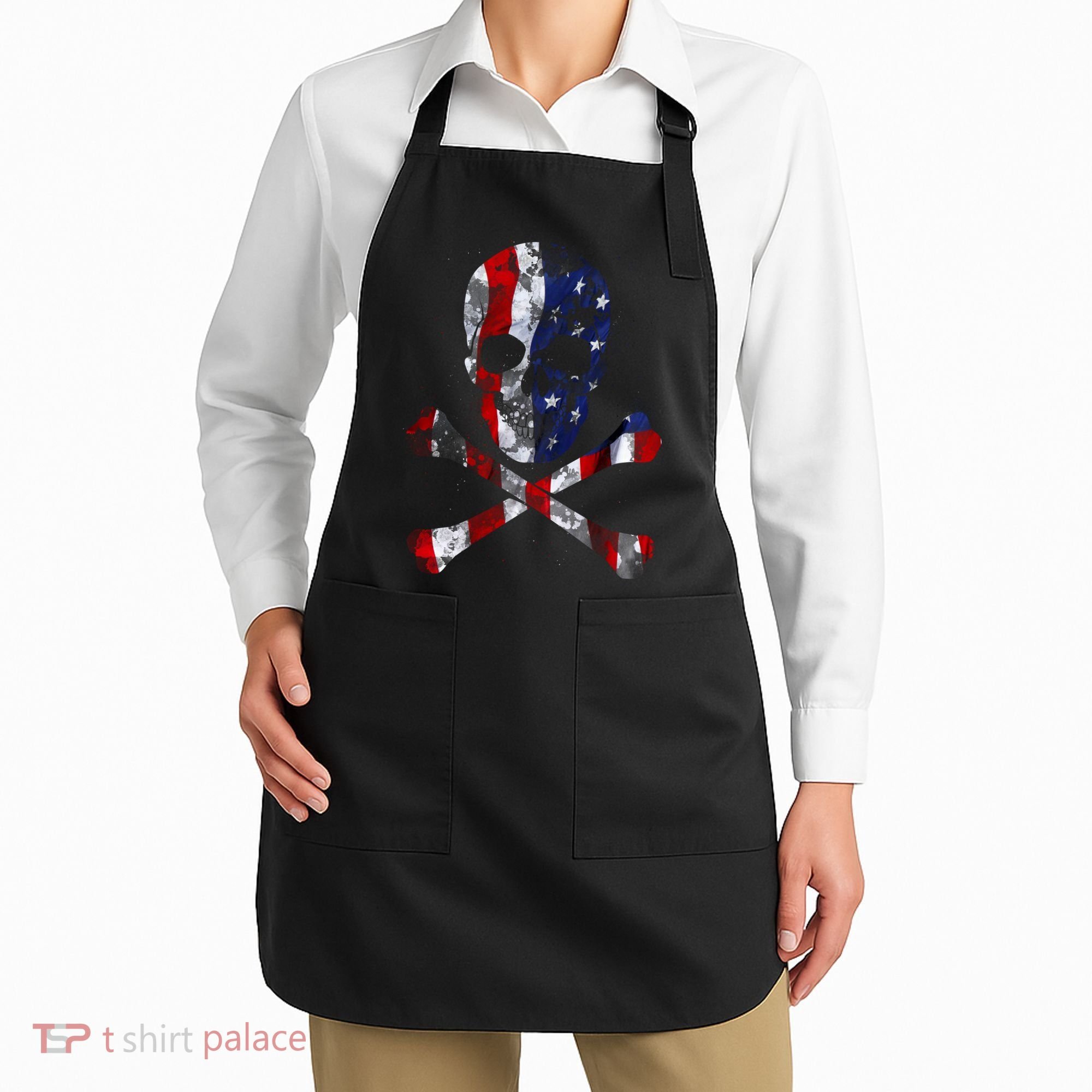 USA Skull Crossbone  Apron