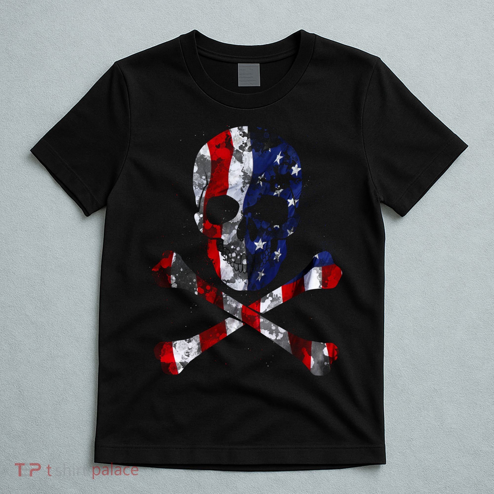 USA Skull Crossbone  T-Shirt