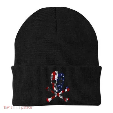 USA Skull Crossbone Beanie