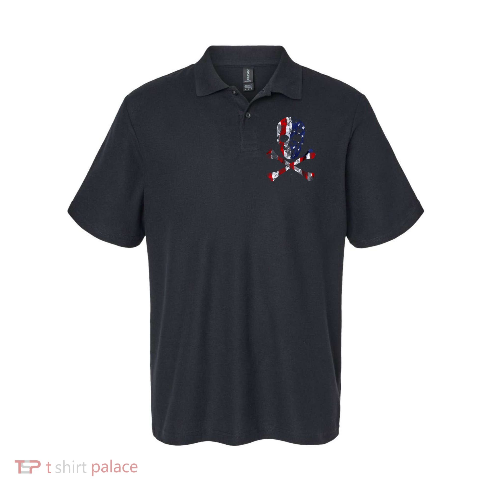 USA Skull Crossbone  Polo
