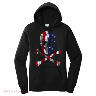 USA Skull Crossbone Women's Hoodie