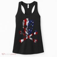 USA Skull Crossbone  Women's Tank Top thumb 0