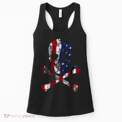 USA Skull Crossbone Women's Tank Top