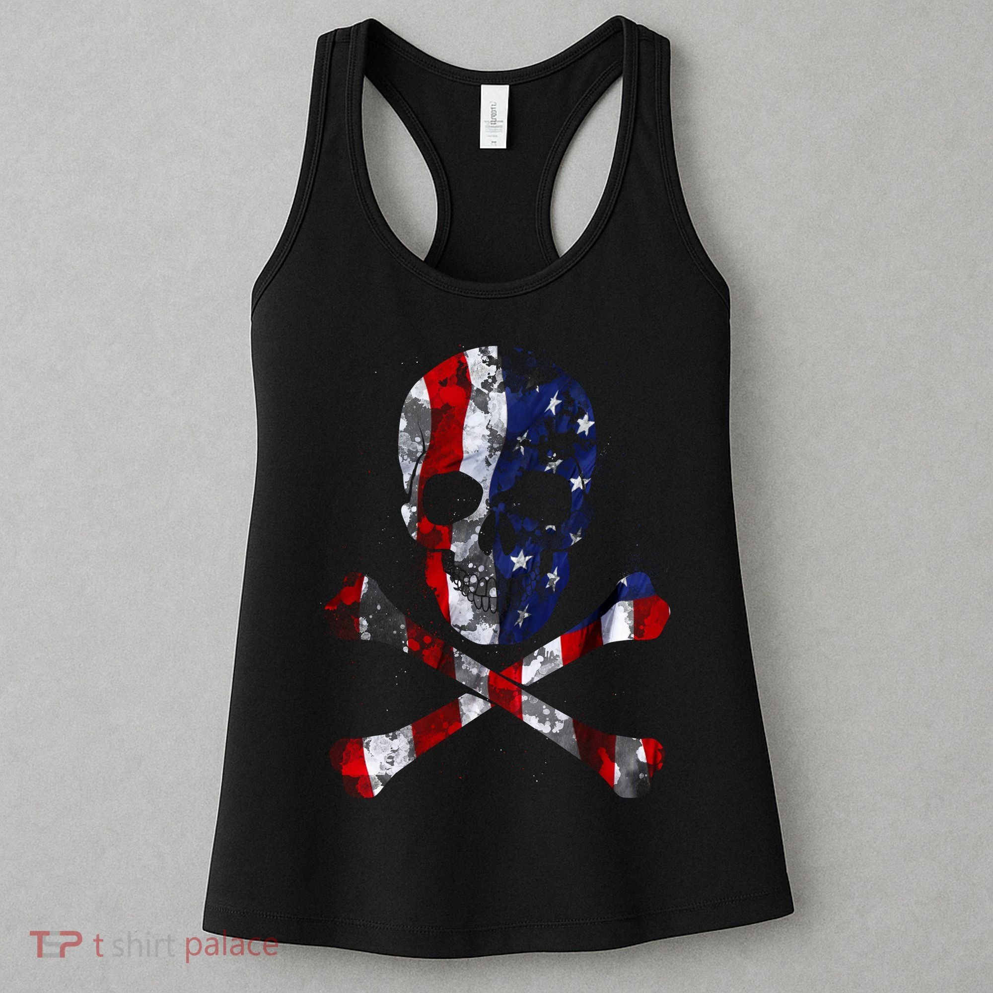 USA Skull Crossbone  Women's Tank Top