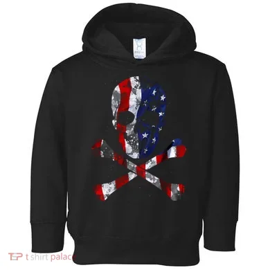 USA Skull Crossbone Toddler Hoodie